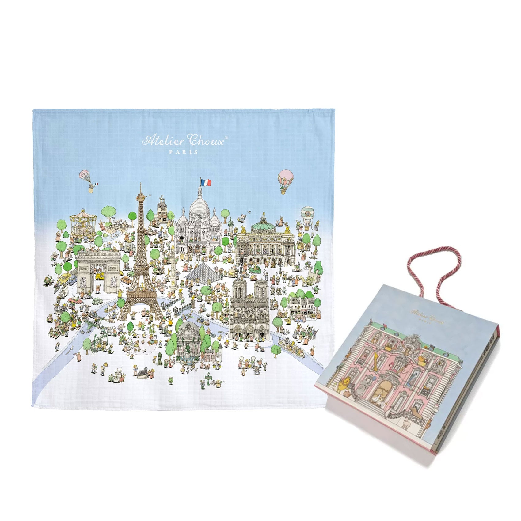 Atelier Choux パリ風景ブランケット Atelier Choux パリ風景ブランケット （アトリエシュウ•パリ