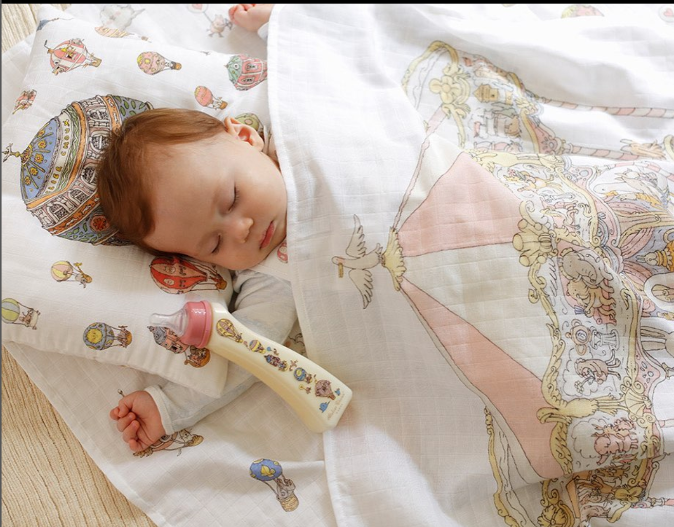 Atelier Choux おくるみ Pink on Pink [新品、未使用] カルーゼル・ピンク] オーガニックコットン・おくるみ毛布 ⁄ アトリエ