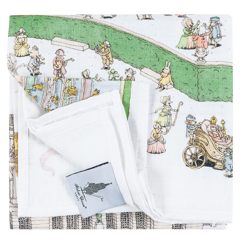 アトリエシュー　おくるみ　ヴェルサイユ　② ヴェルサイユ] オーガニックコットン・おくるみ毛布 / アトリエシュー